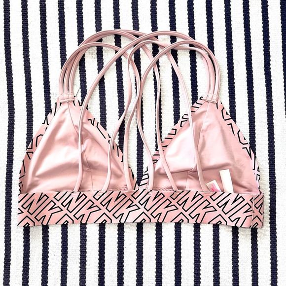 NWOT PINK Victoria’s Secret Logo Bonded Triangle Bralette Medium - Picture 6 of 7